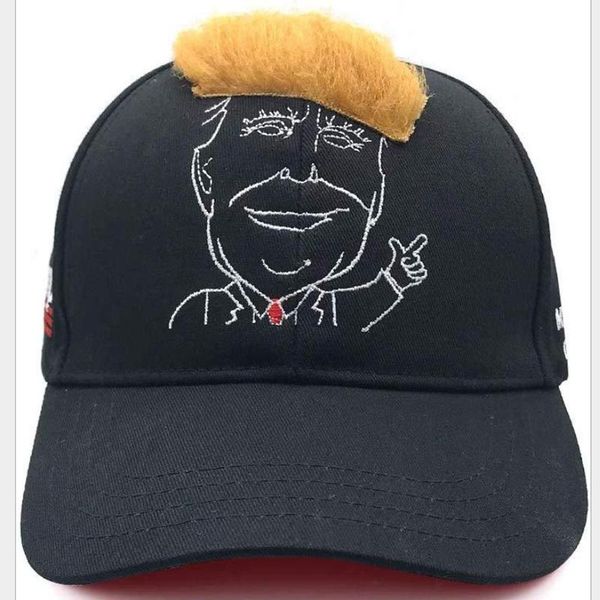 

wzcx 2020 trump cartoon волос вышивки смешные snapback личность регулируемое парик hip hop мужской фуражке папа hat, White