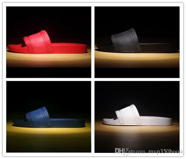 

with box brand men beach slide sandals medusa scuffs 2017 slippers mens white beach fashion slip-on designer sandals us -12, Black