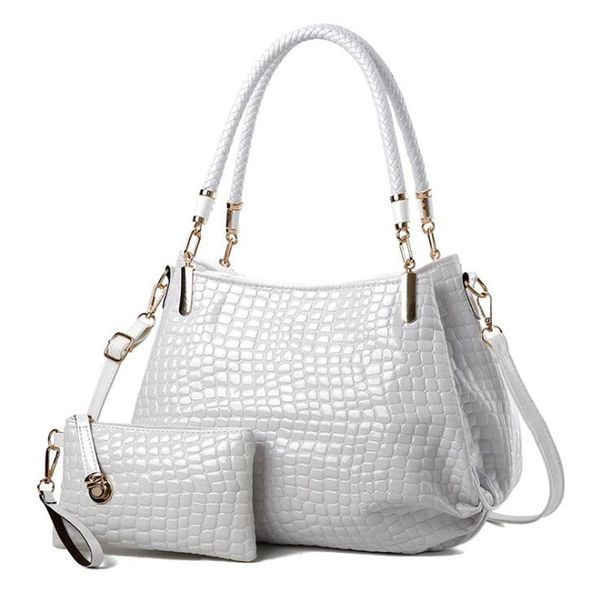 

fashion solid color set women handbags large capacity tassel crossbody bag pu leather soft handle high street lady shoulder bag