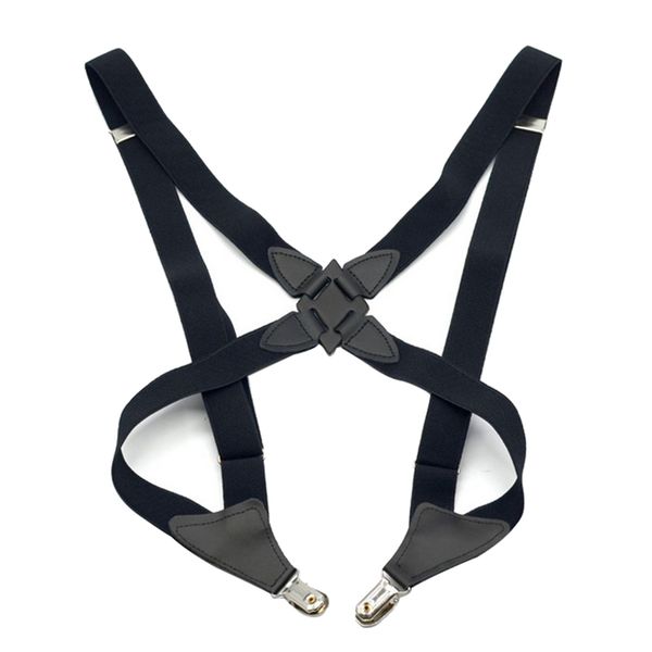 

adjustable x-back pants strap with 4 clips for men, White;black