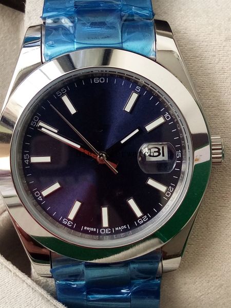 

luxury elling wristwatches datejust 126300 41mm blue dial stainless steel asia 2813 movement automatic mens watch watches, Slivery;brown