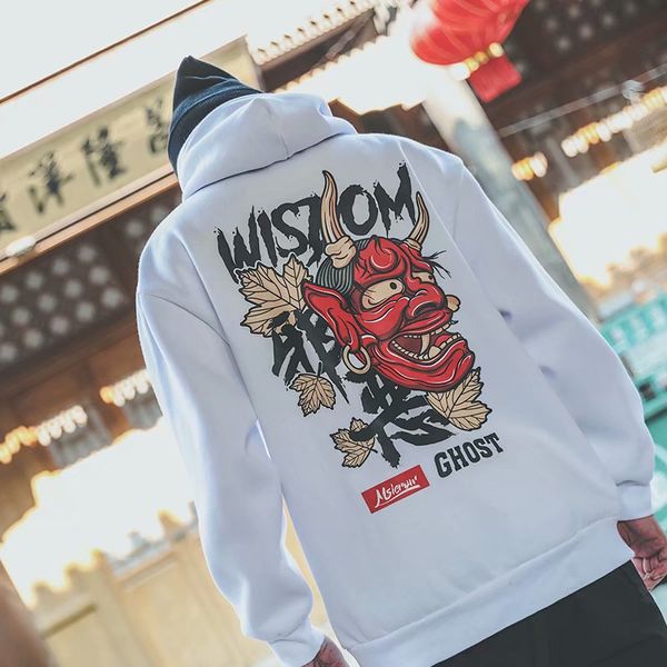 

men hoodies sweatshirts japanese funny printed fleece hoodies hip hop streetwear clothing men woman couple wear plus size, Black