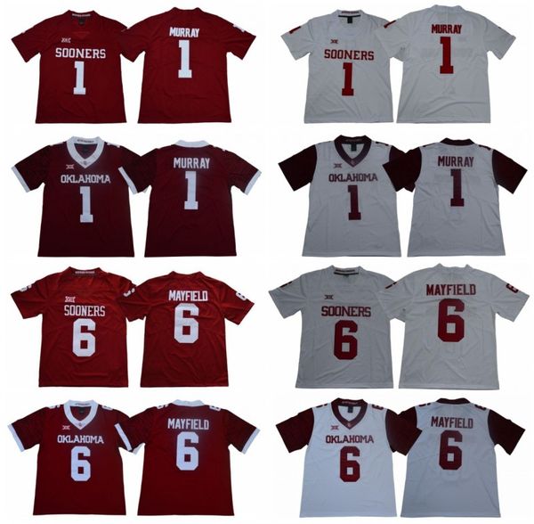 

2020 Оклахома Sooners Jalen Hurts Джерси 2 Цеде Lamb Новый # 1 Kyler Мюррей # 6 Baker Мэйфилд Red White Men Youth Kid NCAA 150-й