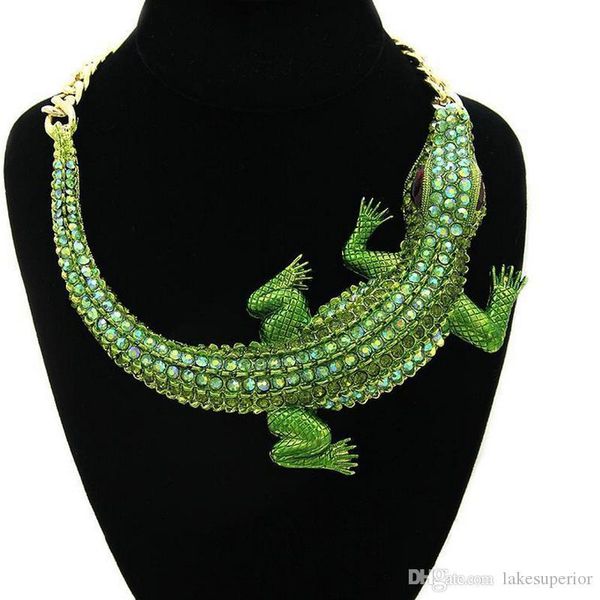 

женин rhinestone иѬкон кѬокодил кли ожеѬеле живон Ѭоконе ожеѬеле дл , Golden;silver