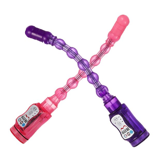 perline Vibratore Lady NightLife Jelly Anal Butt Plug Bacchetta magica pieghevole Vibrazione giocattoli sessuali della prostata Massaggiatore per donna