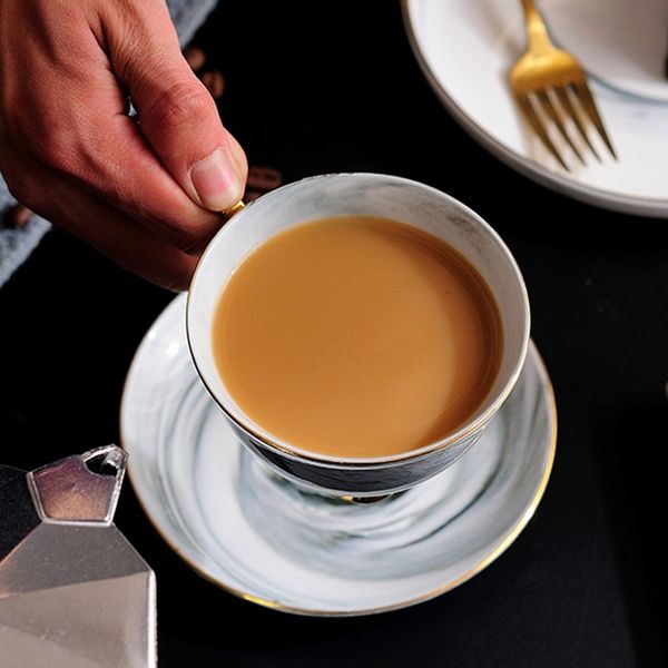 

hlzs-marble phnom penh ceramic coffee cup and saucer set afternoon tea cup lovers gifts coffeware sets