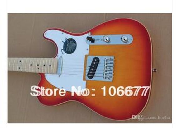 

quality custom cherry red burst body maple electric guitar white guard board