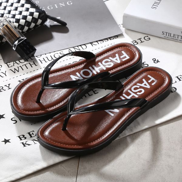 

2018 summer new slippers women flip flop soft summer anti-slip casual sandals platform beach women flip-flops indoor & outdoor, Black