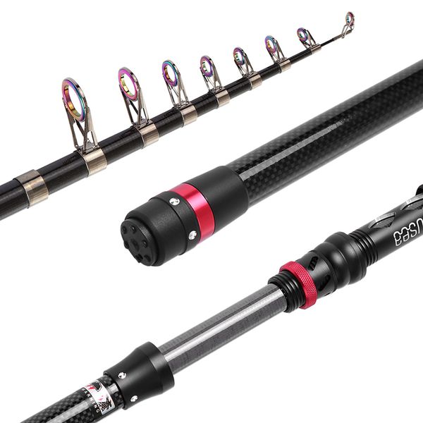 

blusea carbon fiber fishing rod super light sea fishing rod 1.8m / 2.1m / 2.4m 2.7m 3.0m pole tackle