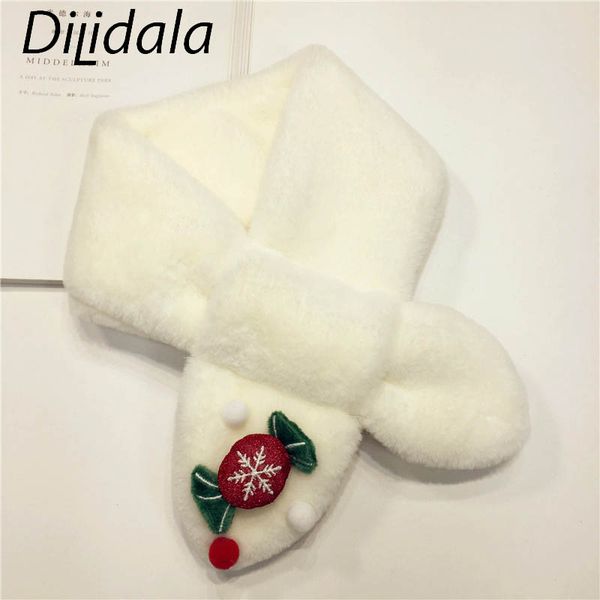 

dilidala 2019 new christmas plush children's scarf kids cartoon warm cross collar korean winter wild thick warm kid bib, Blue;gray
