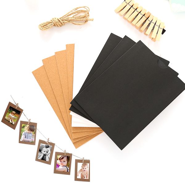

10 set vintage paper p frame diy wall rope clip decor 3 inch creative