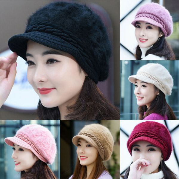 

fashion women beanie beret winter warmer french artist hats ski caps solid gifts, Blue;gray
