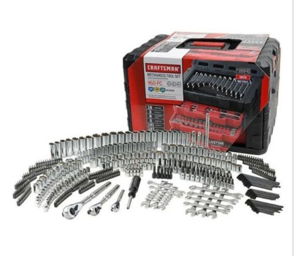 

New craft man 450 piece mechanic 039 tool et with 3 drawer ca e box 450pc 99040