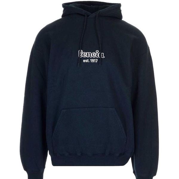 

19fw logo alphabetical embroidery hooded navy sweatshirt couple casual street outdoor luxury men and women hoodies hfhlwy008, Black