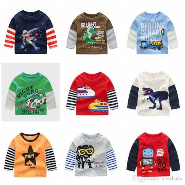 

boys print t-shirts babykids clothes autumn long sleeve girls cotton casual shirts toddler boutique tees fashion sports blouses ayp6351, Blue