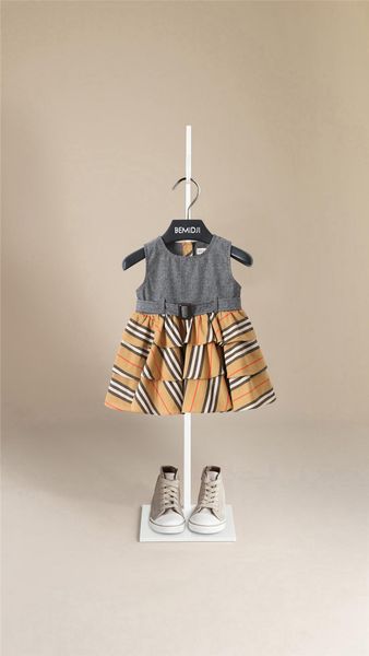 

2019 дети девушки плед платья принцесса торт платье причинно-следственная лето жил