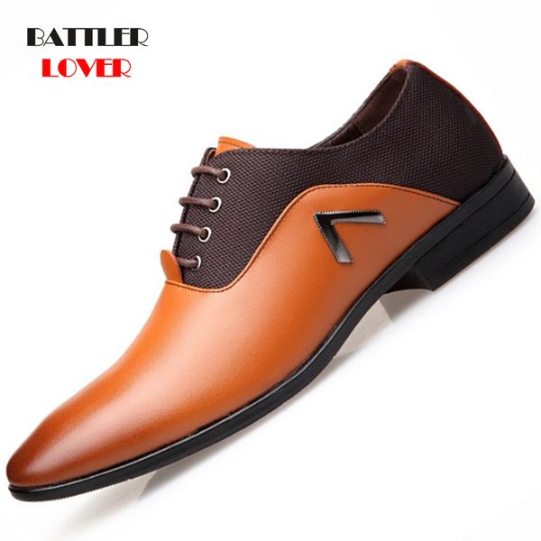 

luxury shoes for men popular men's lace-up casual pointed trendy leather shoes fashion business homme outdoor sneakers, Black
