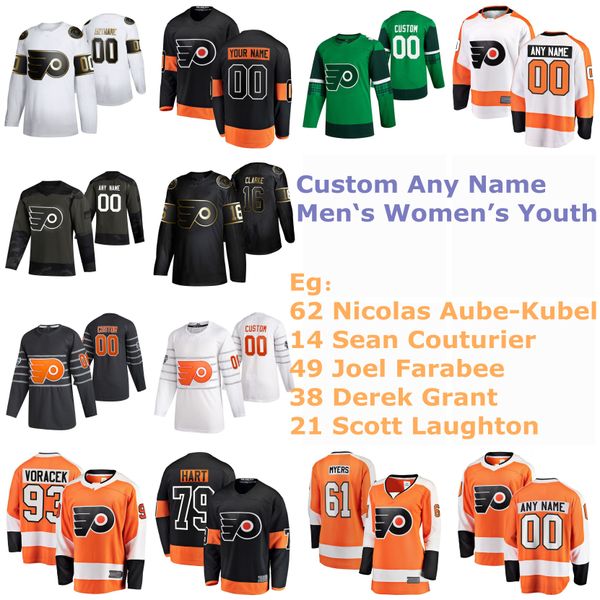 

s-6xl филадельфия флакторы хоккей джерси николас оба-кубел джерси шон кутурьер джоэл фараби дерек грант скотт смажь, Black;red