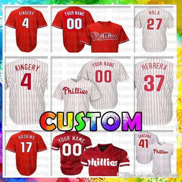 

custom Philadelphia Baseball Jersey Phillies Rhys Hoskins 27 Aaron Nola 41 Carlos Santana 4 Scott Kingery 7 Maikel Franco 37 Odubel Herrera