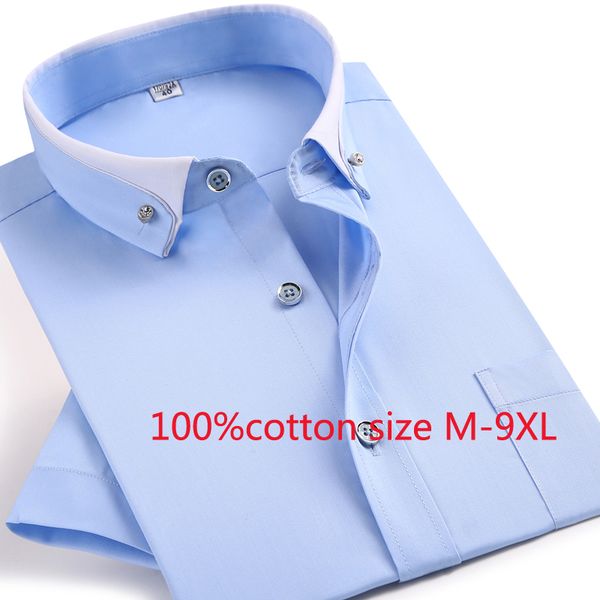 

new arrival spring autumn men formal double collar extra large 100%pure cotton long sleeve shirts plus size -9xl, White;black
