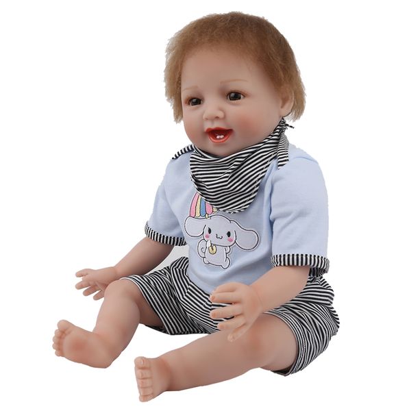 

realistic baby doll 22 inch real looking reborn doll with clothes birthday gifts (blue stripe
