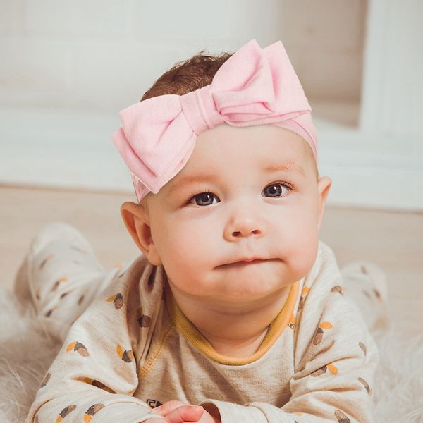 

baby ear turban headbands double layer hair bow elastic chlidren hair accessories solid toddler turban headband, Slivery;white
