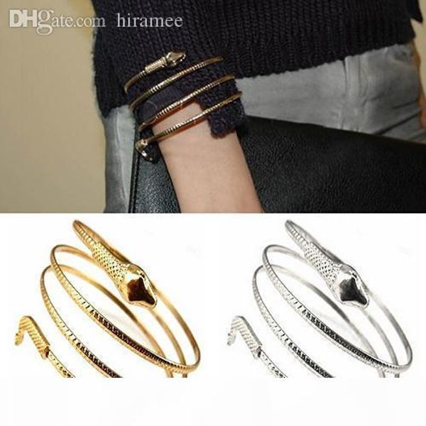 

wholesale-punk fashion coiled snake spiral upper arm cuff armlet armband bangle bracelet 9gv4, Black