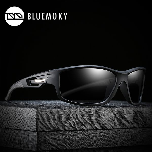 

bluemoky tr90 спортивные солнцезащитные очки мужской polaroid uv400 wrap goggle солнцезащитные очки для мужчин поляризованный черный водител, White;black
