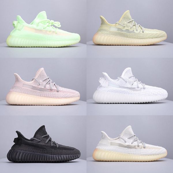 

2019 Kanye V2 Статические кроссовки Крем Белая Зебра Полузамороженные Желтые кроссовк