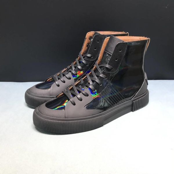 

2019 platform luxury commercial men shoes designer triple men new black sneakers genuine real leather plate-forme