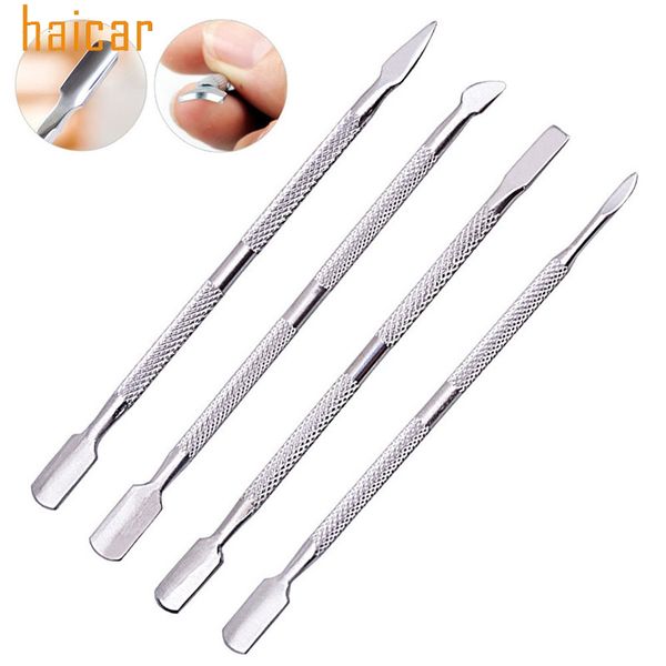 

haicar love beauty 4pc/set pro double head nail art pusher romover cuticle manicure pedicure nail cleaner 180314 drop ship