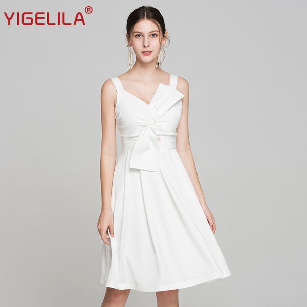 

little white bow mid-length dress party annual meeting mini dress sweet white suspenders skirts birthday party dinner elegant evening skirt, White;black