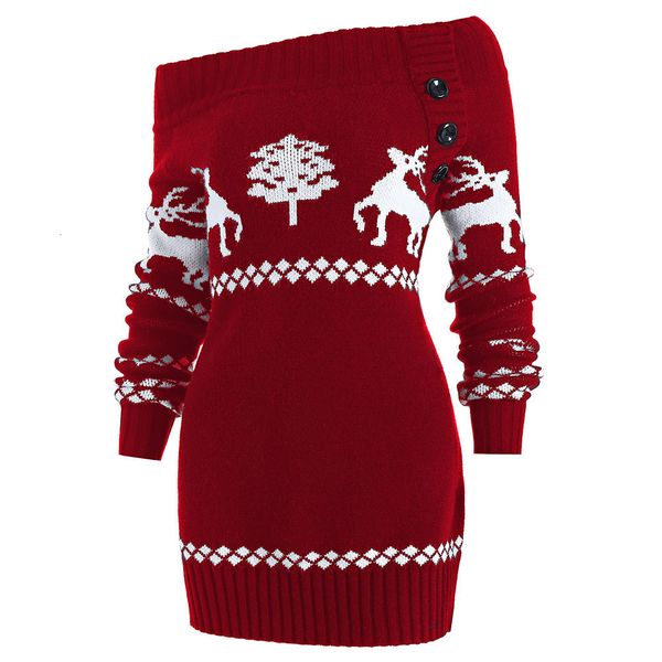 

sweaters woman sweater women the off shoulder elk print knit tunic reindeer slash acrylic christmas pullover sweater casual sweaters, White;black