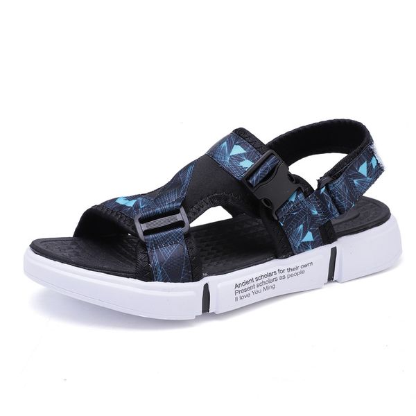 

new 2019 sandals men's trend non-slip fashion wild casual breathable lightweight sports beach sandals and slippers, Black