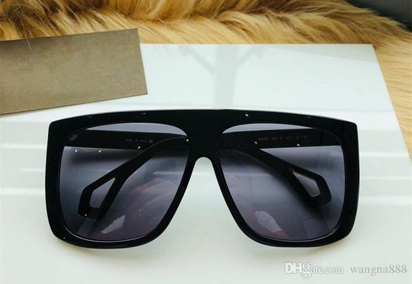 

0467 new luxury sunglasses designer fashion big frame plate glasses siamese lens design avant-garde style uv400 protection with box, White;black