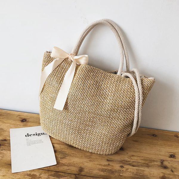 

straw plaited article bag woman crossbody 2019 weave sandy beach woman package demeanour portable bale single shoulder satchel