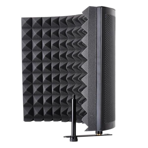 

studio microphone isolation shield acoustic recording sound absorber foam panel