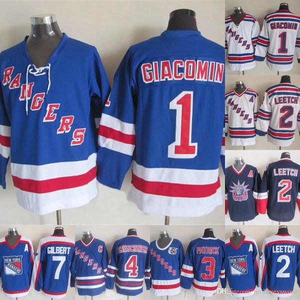 

New York Rangers Jerseys 2 Brian Leetch 4 Ron Greschner 7 Rod Gilbert 1 Eddie Giacomin 3 James Patrick Hockey Jerseys Fast Shipping