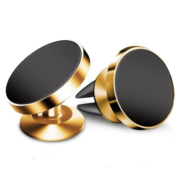 

new 360 degree rotating magnetic suction cell phone bracket air outlet car suction cup mobile phone bracket logo custom navigation