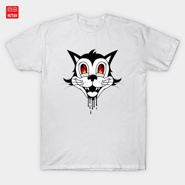 

ретро кошка / пламя футболки ретро кошка, White;black