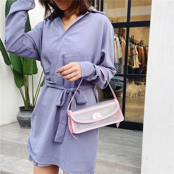 

transparent purse handbags tote women small shoulder bag lady's baguette bag vintage fashion subaxillary bags bolsa