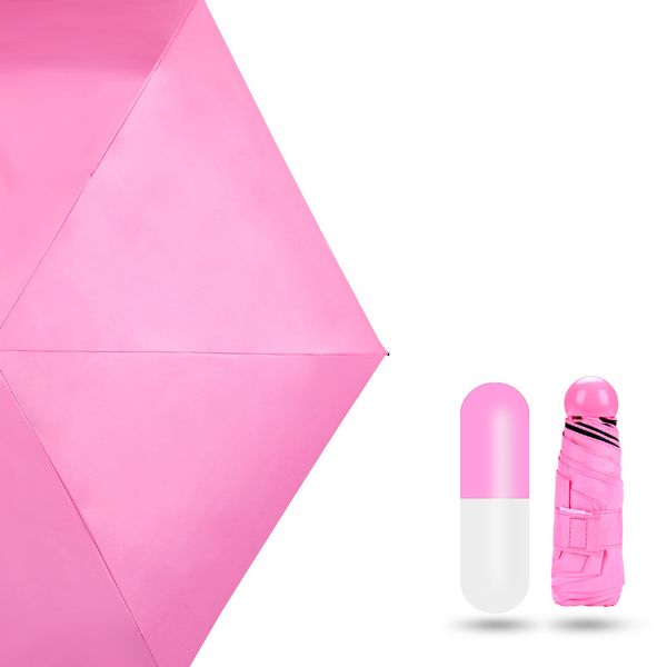 

5 colors mini capsule umbrella 5-folding rain and sun vinyl sunscreen 6 bones umbrella folding women pocket umbrellara in women