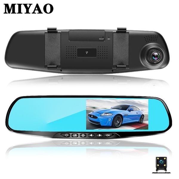 

ront + rear dual lens car dvr camera rearview mirror digital video recorder dash cam dvrs hd 1080p night vision auto registrator