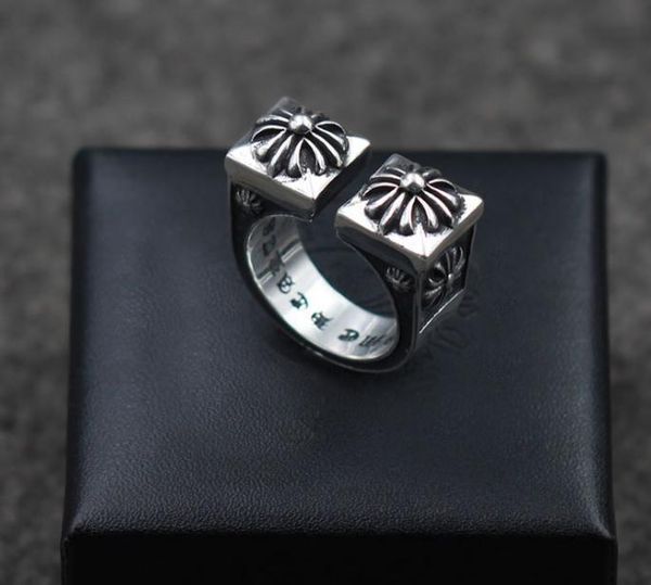 

925 sterling silver rings trend personality jewelry punk style mens and womens lovers gift hip hop cross style luxury designer jewelry 013