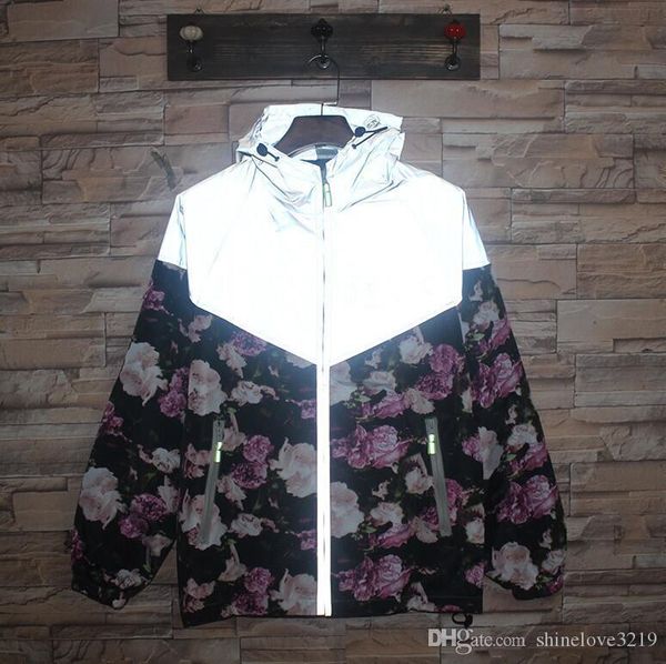 

fall-autumn winter men sport outdoor windbreaker supreman 3m reflective jacket mens brand casual hip hop ceket jackets and coats, Black;brown
