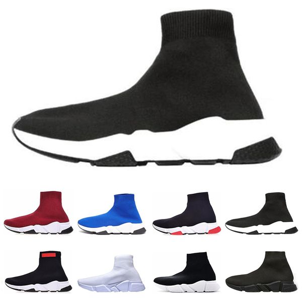 

fashion speed trainer men women sock shoes black white blue red glitter flat designer casual shoes outdoor runner sneakers size 36-45