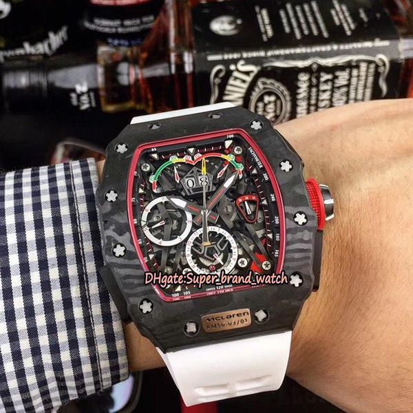 

21 стиль роскошь rm 50-03 / 01 mclaren f1 черный углеродного волокна корпус скелет циферблат япония miyota автоматический rm50-03 мужские ча, Slivery;brown