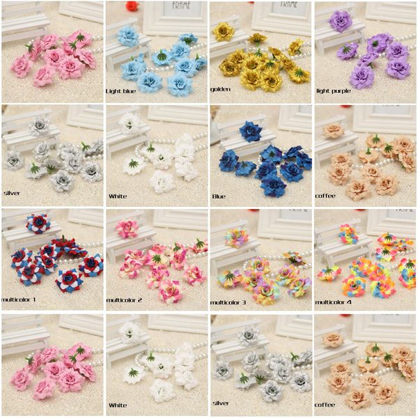 

50pcs 4.5cm velvet roses artificial flower heads diy wedding wall birthday party table decoration fake flowers home garden decor