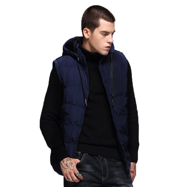 

vest men's autumn and winter warm cotton clothes vest men's korean version of the multi-color tide large size thick leisure, Black;white