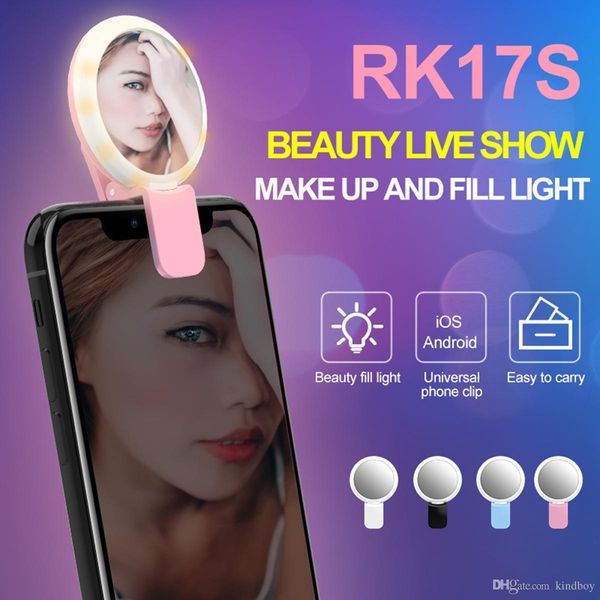 2019 Rk17s Led Selfie Flash Light Ring Fill 20 Bulbs Cold Warm Mixed Effect With Makeup Mirror For Smart Phones Tablet From Icars 3 36
